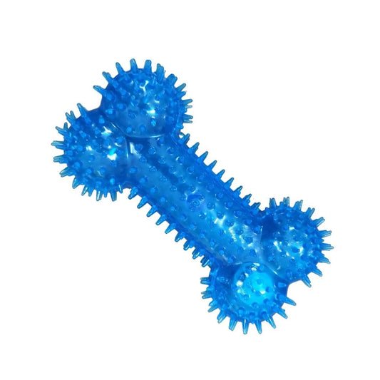 Non-Toxic Spike Bone Chew Toy – Durable & Squeaky Dog Toy for Dental Health (Pink & Green)