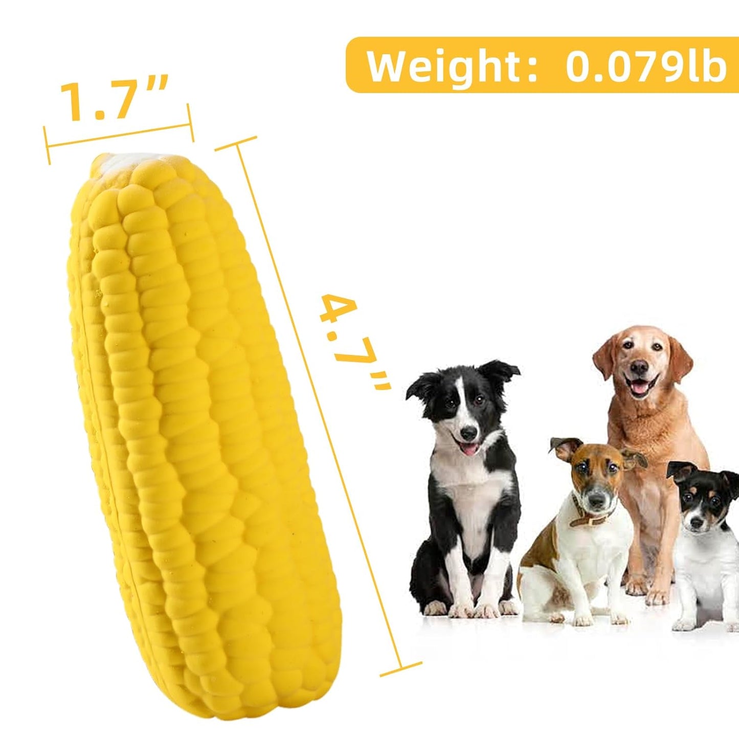 Corn-Shaped Dog Chew Toy β Sounding, Durable & Teeth-Friendly Toy for Puppies & Small Dogs