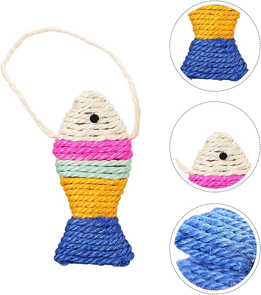 Sisal Rope Cat Scratch Board – Fish-Shaped Scratching Pad & Claw Grinder Toy for Cats & Kittens