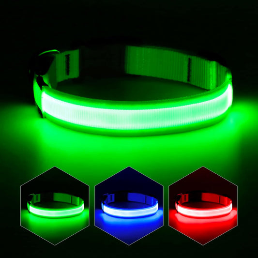 LED Dog Collar – Adjustable, Rechargeable & Light-Up for Night Safety