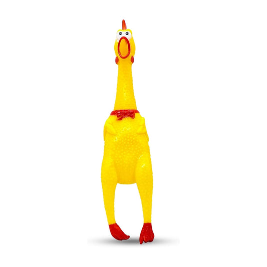 Screaming Chicken Dog Toy – Squeaky, Durable & Hilarious (Yellow, Small)