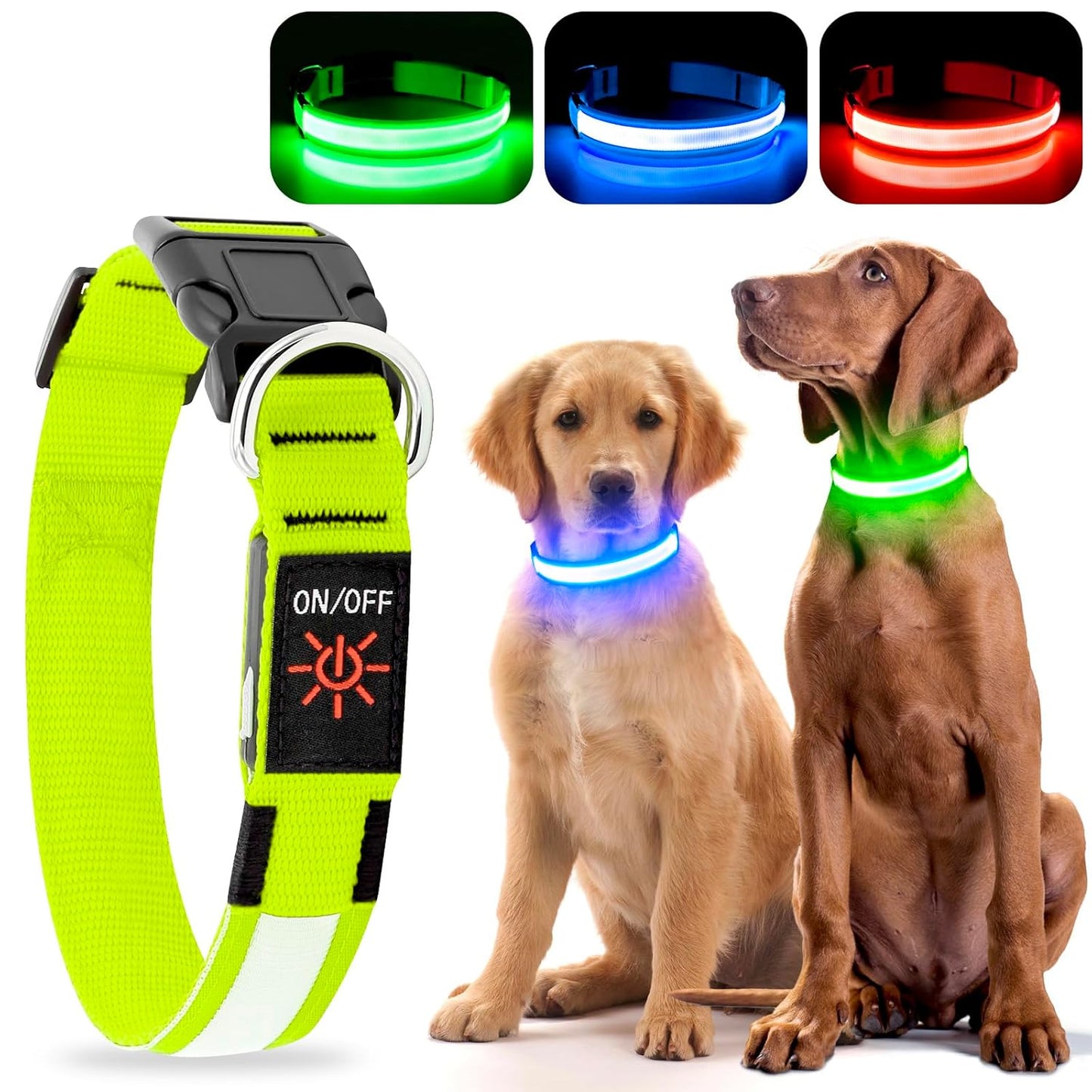 LED Dog Collar – Adjustable, Rechargeable & Light-Up for Night Safety