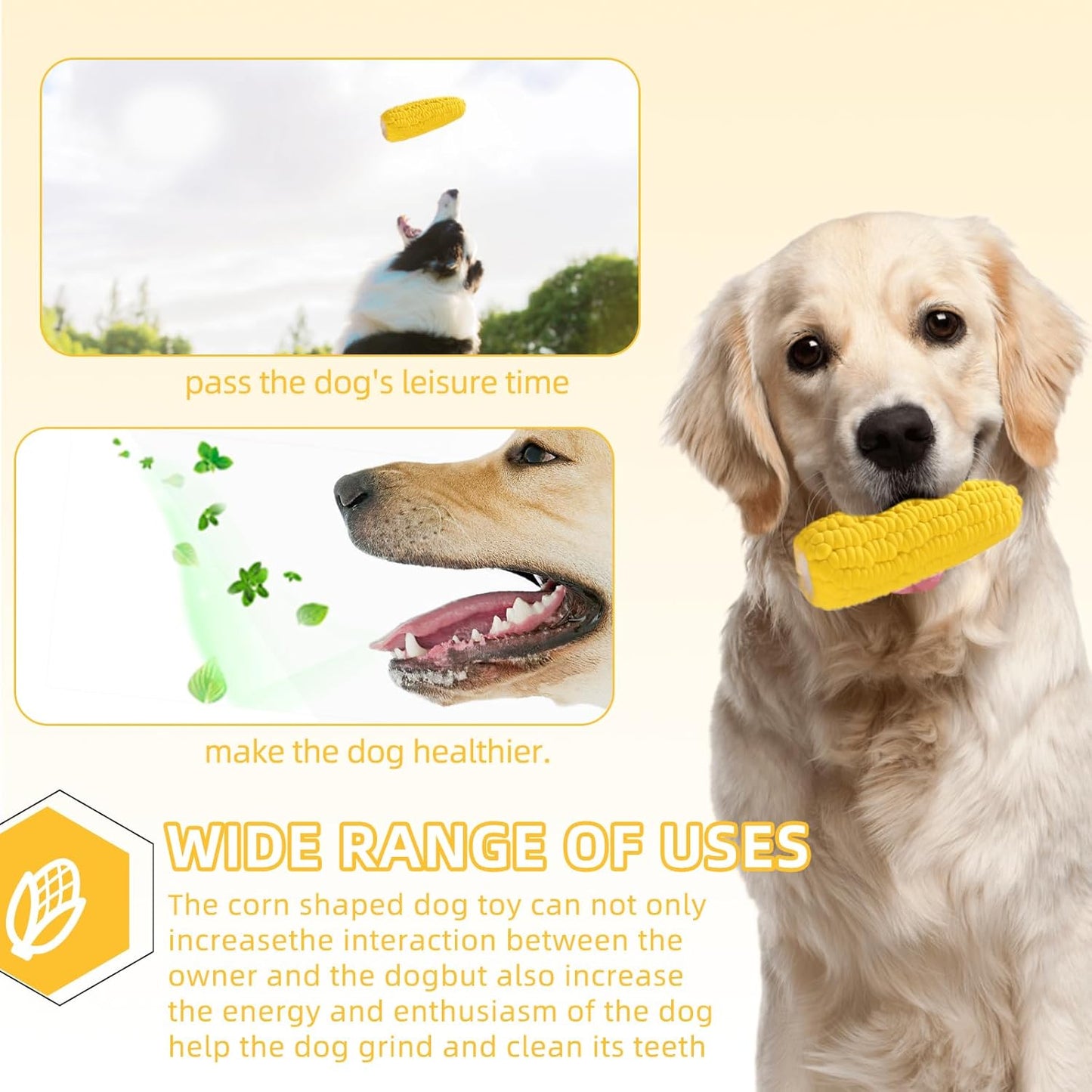 Corn-Shaped Dog Chew Toy β Sounding, Durable & Teeth-Friendly Toy for Puppies & Small Dogs