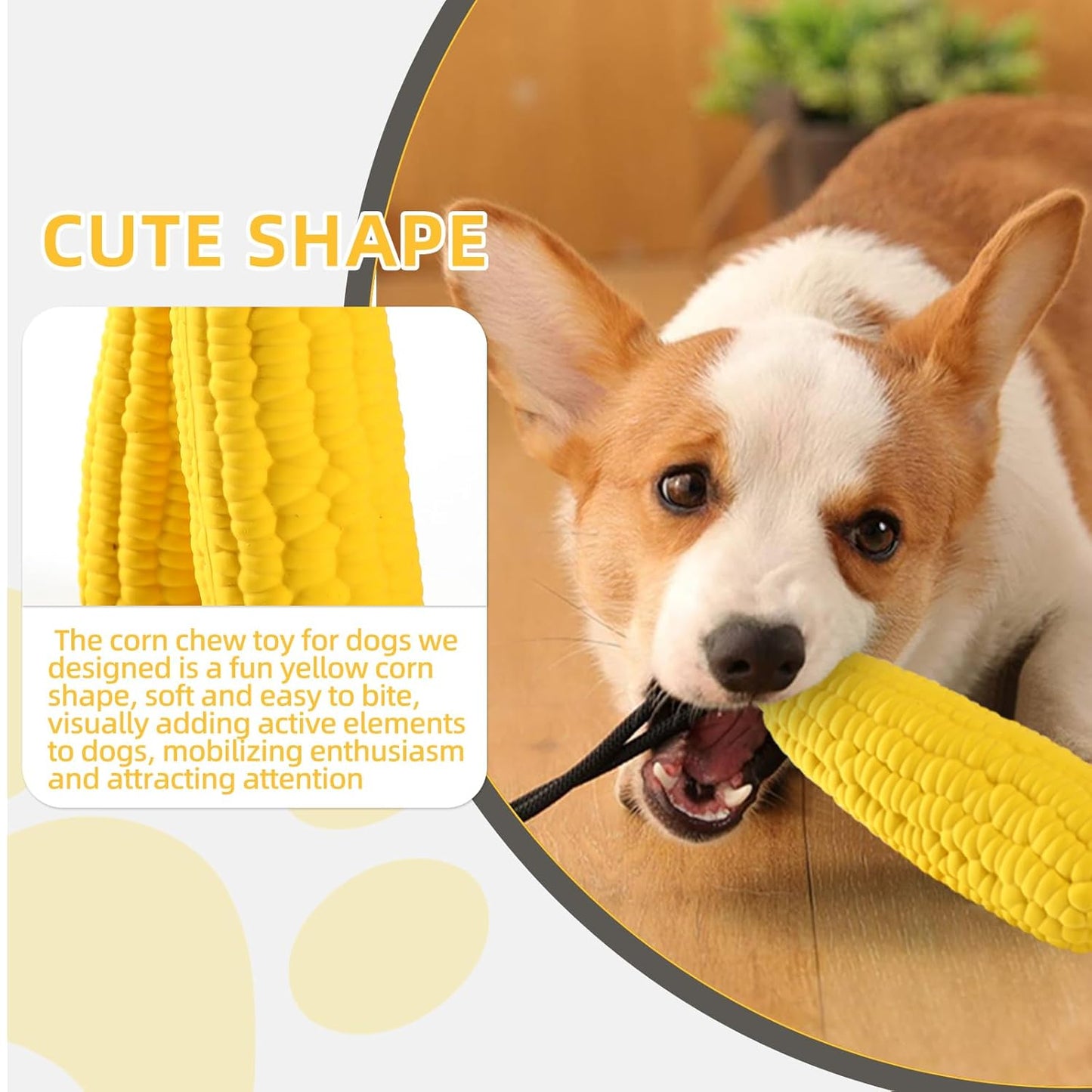 Corn-Shaped Dog Chew Toy β Sounding, Durable & Teeth-Friendly Toy for Puppies & Small Dogs