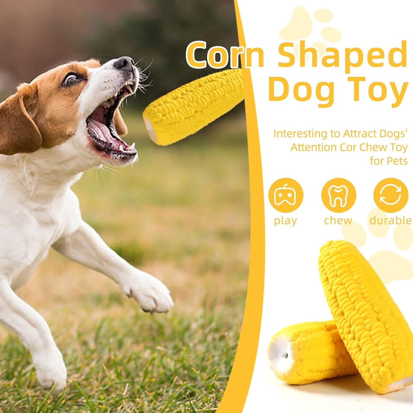 Corn-Shaped Dog Chew Toy β Sounding, Durable & Teeth-Friendly Toy for Puppies & Small Dogs
