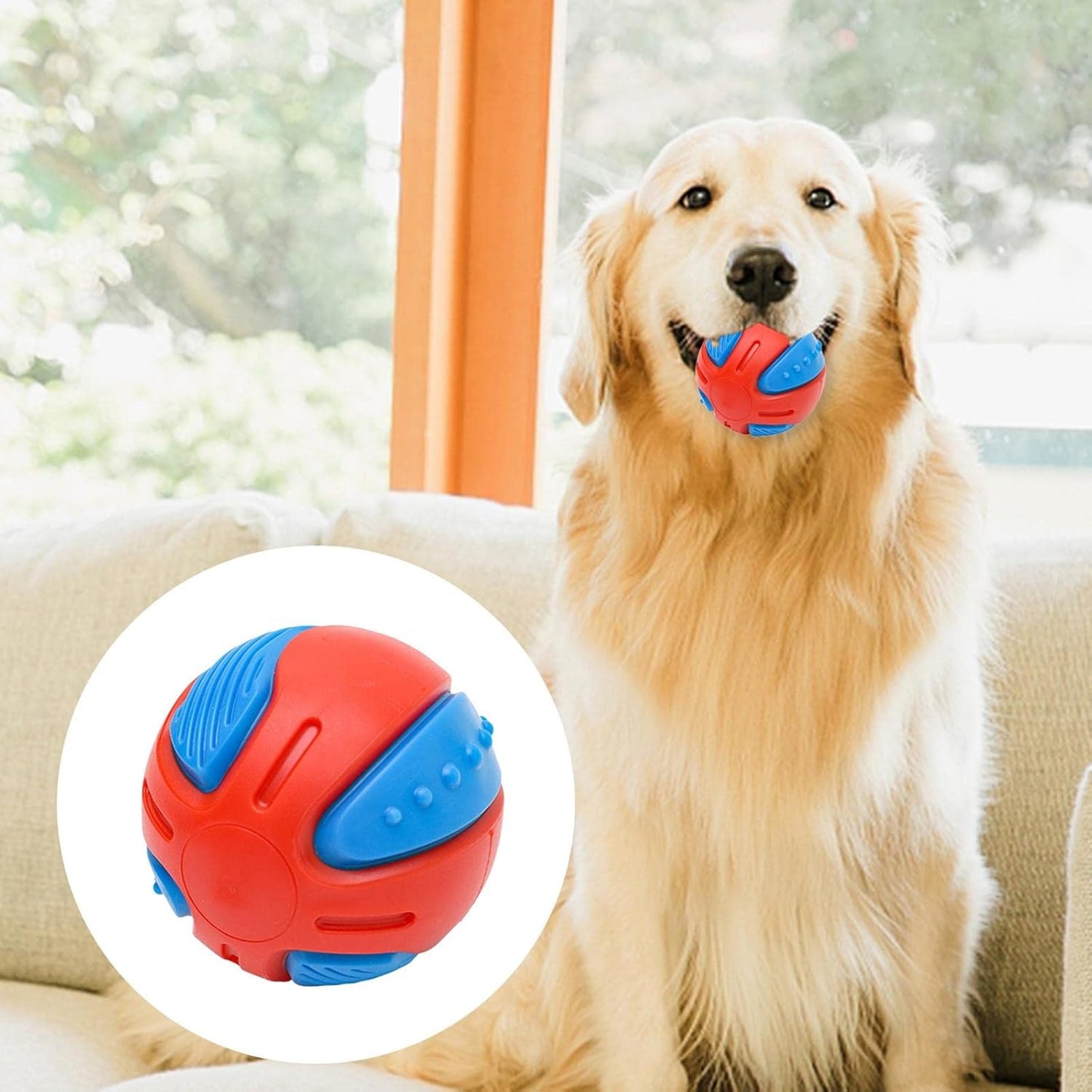Stuffed Squeaky Dog Ball – 8cm Indestructible Training Toy for Puppies | Tooth Cleaning & Fun Playtime