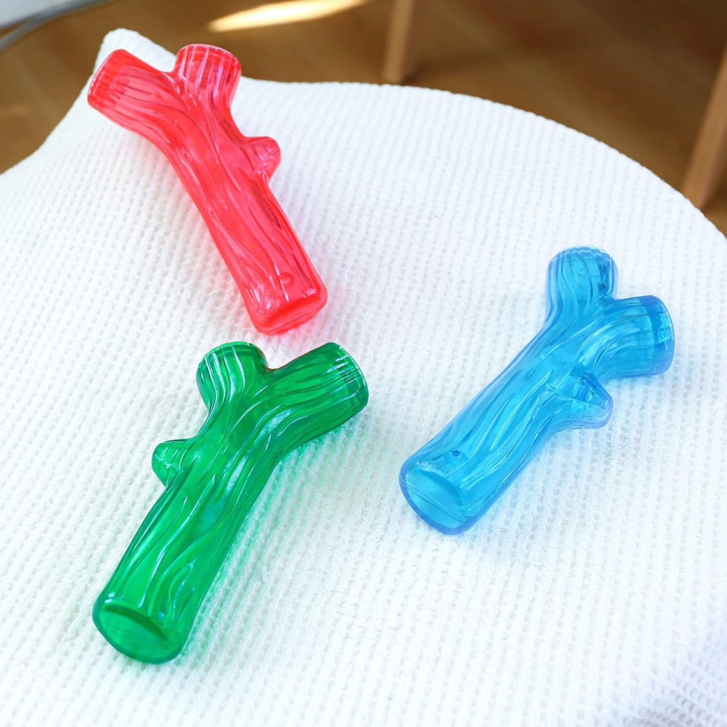 Branch-Shaped Dog Chew Toy – Squeaky Teether Twig for Puppies & Small Dogs