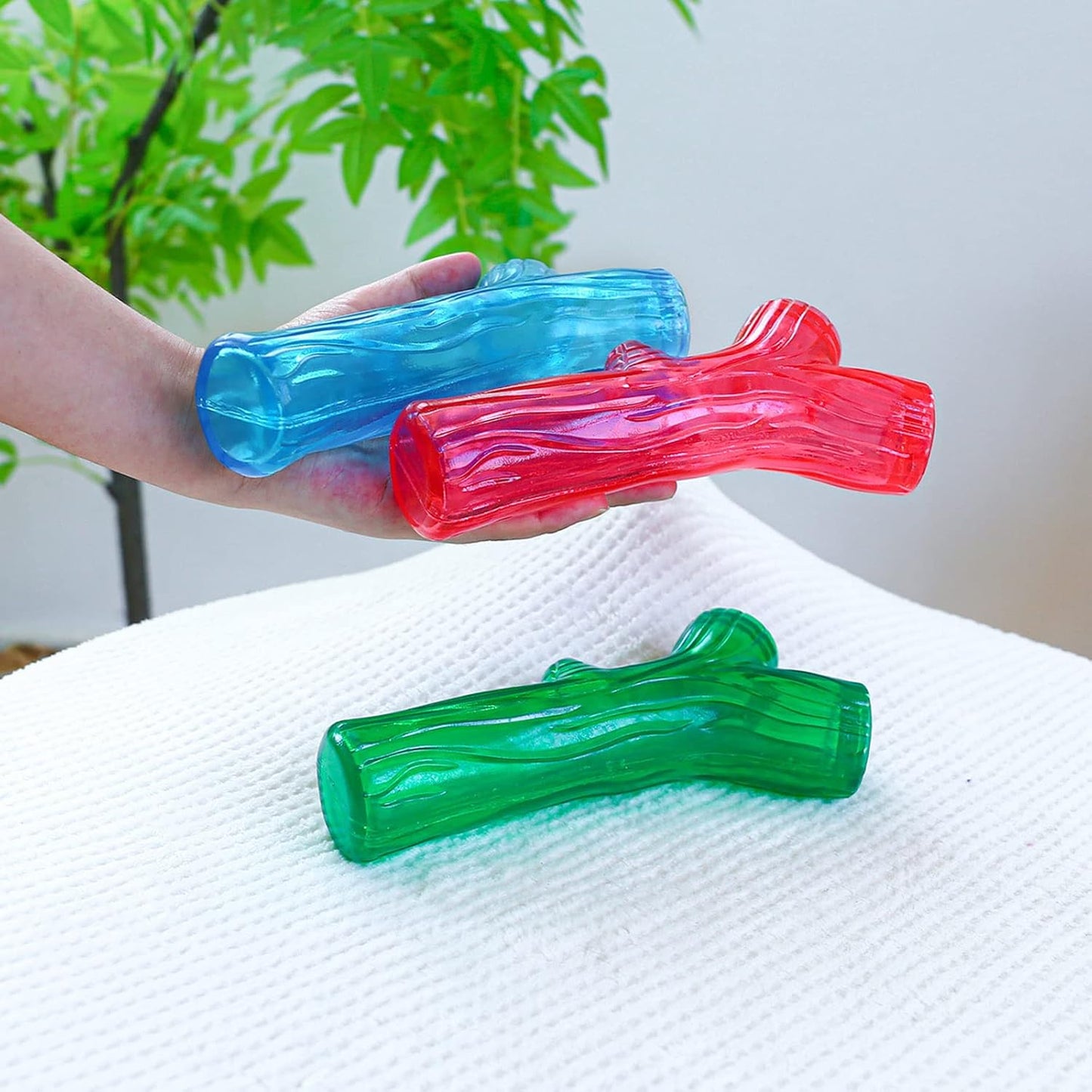 Branch-Shaped Dog Chew Toy – Squeaky Teether Twig for Puppies & Small Dogs