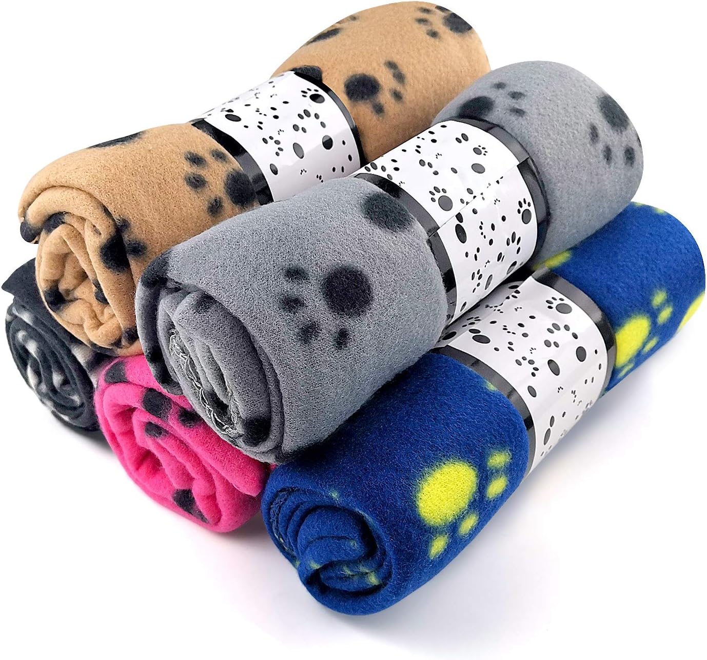 Large Fleece Dog & Cat Blanket – Soft, Cozy Paw Print Flannel for Pets | 38" x 27"