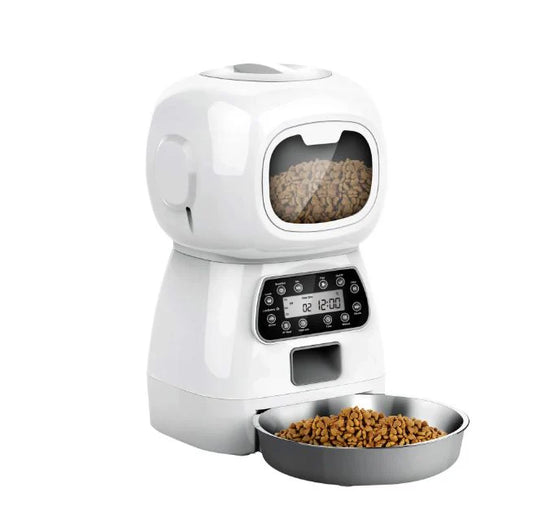 Elf Automatic Pet Feeder 3.5L, Robot Design, Voice Record, For Cat & Small Dog