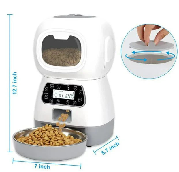 Elf Automatic Pet Feeder 3.5L, Robot Design, Voice Record, For Cat & Small Dog
