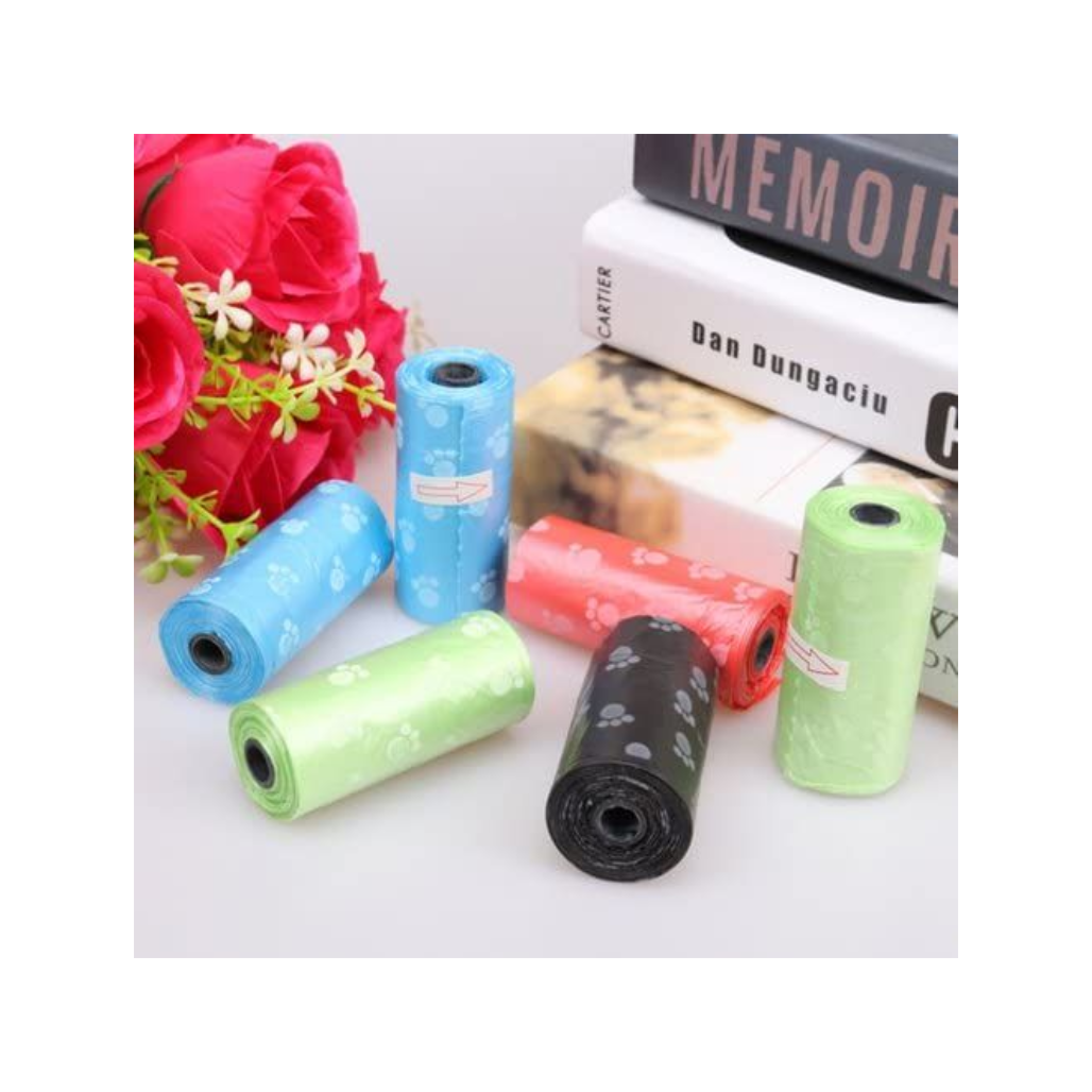 Biodegradable Poop Bag Refills – 300 Count (20 Rolls) | Paw Print Design | Eco-Friendly Waste Bags for Dogs, Puppies & Cat