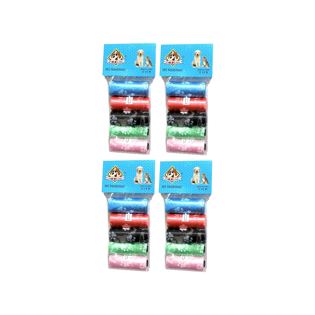 Biodegradable Poop Bag Refills – 300 Count (20 Rolls) | Paw Print Design | Eco-Friendly Waste Bags for Dogs, Puppies & Cat