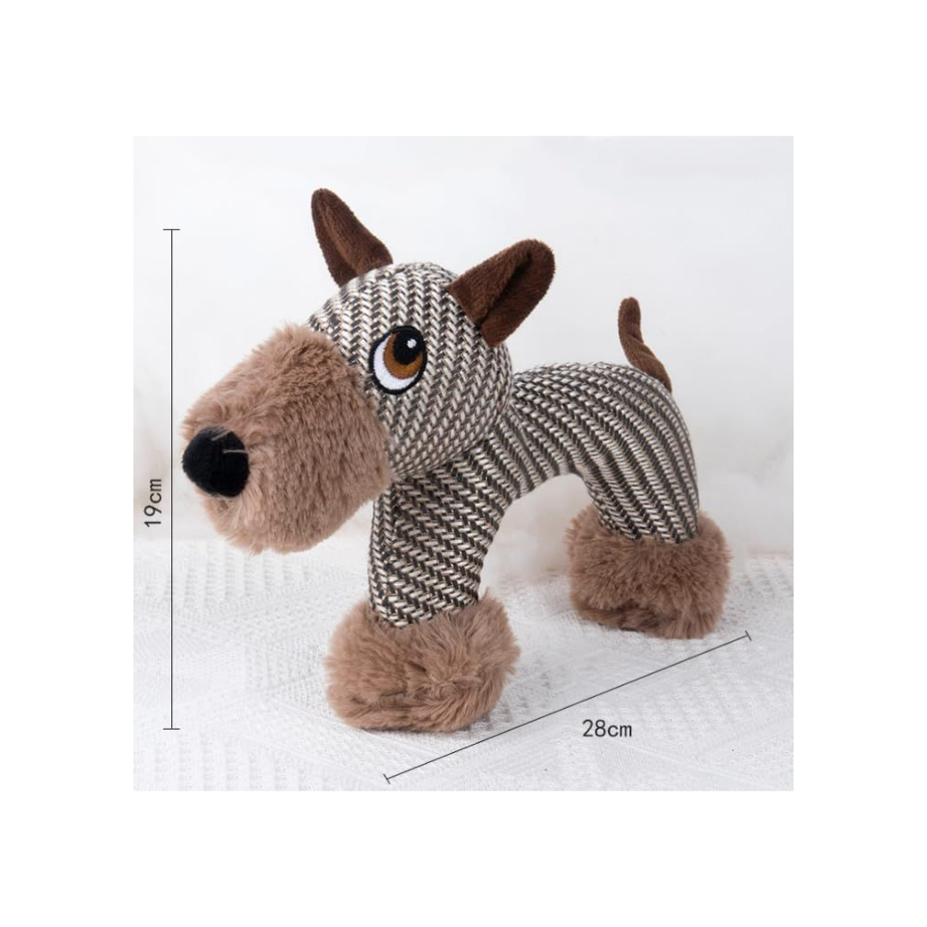 Woven Squeaker Plush Dog Toy – Soft Chew Toy for Puppies & Medium Dogs | Non-Toxic, Lightweight & Toss-Friendly (Dog Design)
