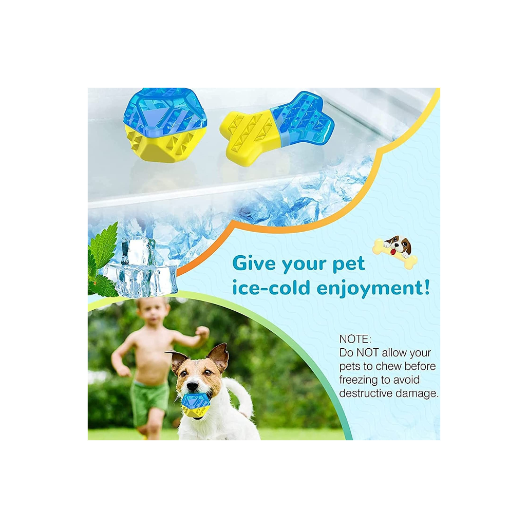 Dog Cooling Teether Chew Toy – Durable Hexagonal Design for Puppies & Small Dogs