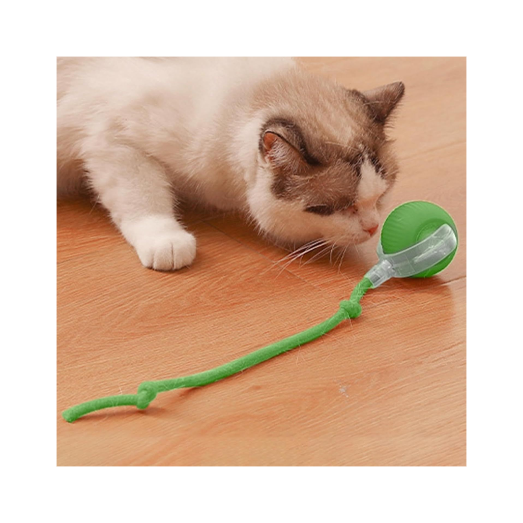 Interactive Cat Ball Toy – Smart Rolling Ball with Tail | Motion Sensor, USB Rechargeable, Obstacle Avoidance Play Ball for Indoor Cats