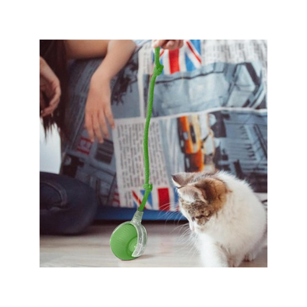 Interactive Cat Ball Toy – Smart Rolling Ball with Tail | Motion Sensor, USB Rechargeable, Obstacle Avoidance Play Ball for Indoor Cats