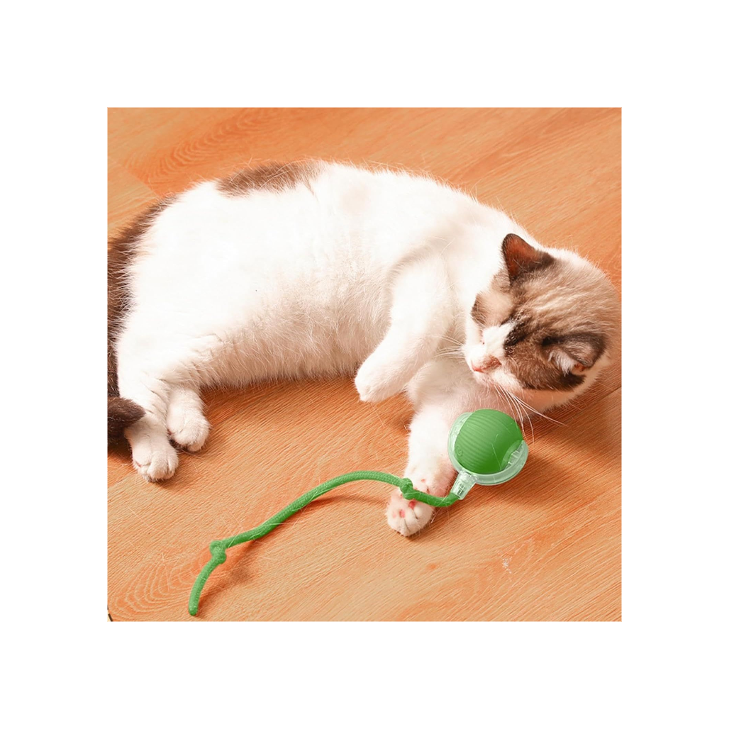 Interactive Cat Ball Toy – Smart Rolling Ball with Tail | Motion Sensor, USB Rechargeable, Obstacle Avoidance Play Ball for Indoor Cats