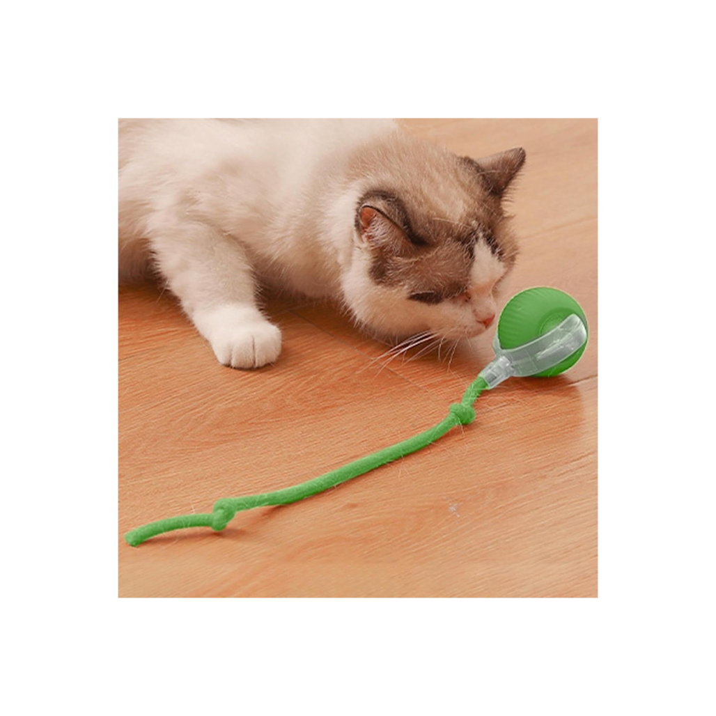 Interactive Cat Ball Toy – Smart Rolling Ball with Tail | Motion Sensor, USB Rechargeable, Obstacle Avoidance Play Ball for Indoor Cats