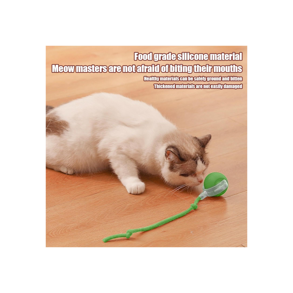 Interactive Cat Ball Toy – Smart Rolling Ball with Tail | Motion Sensor, USB Rechargeable, Obstacle Avoidance Play Ball for Indoor Cats