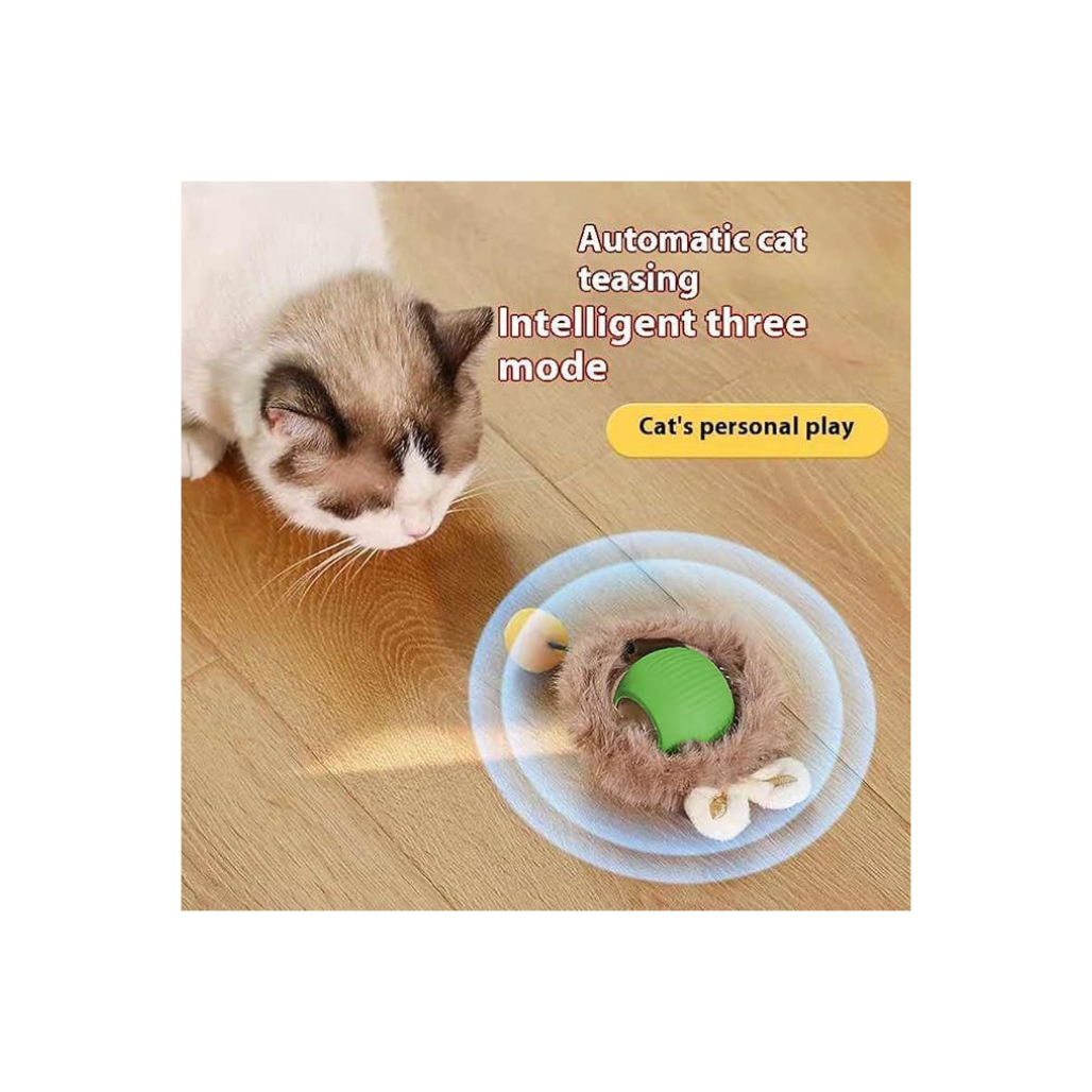 Interactive Rolling Ball Toy for Indoor Cats – Motion-Activated, Chirping & LED Light Ball for Kittens