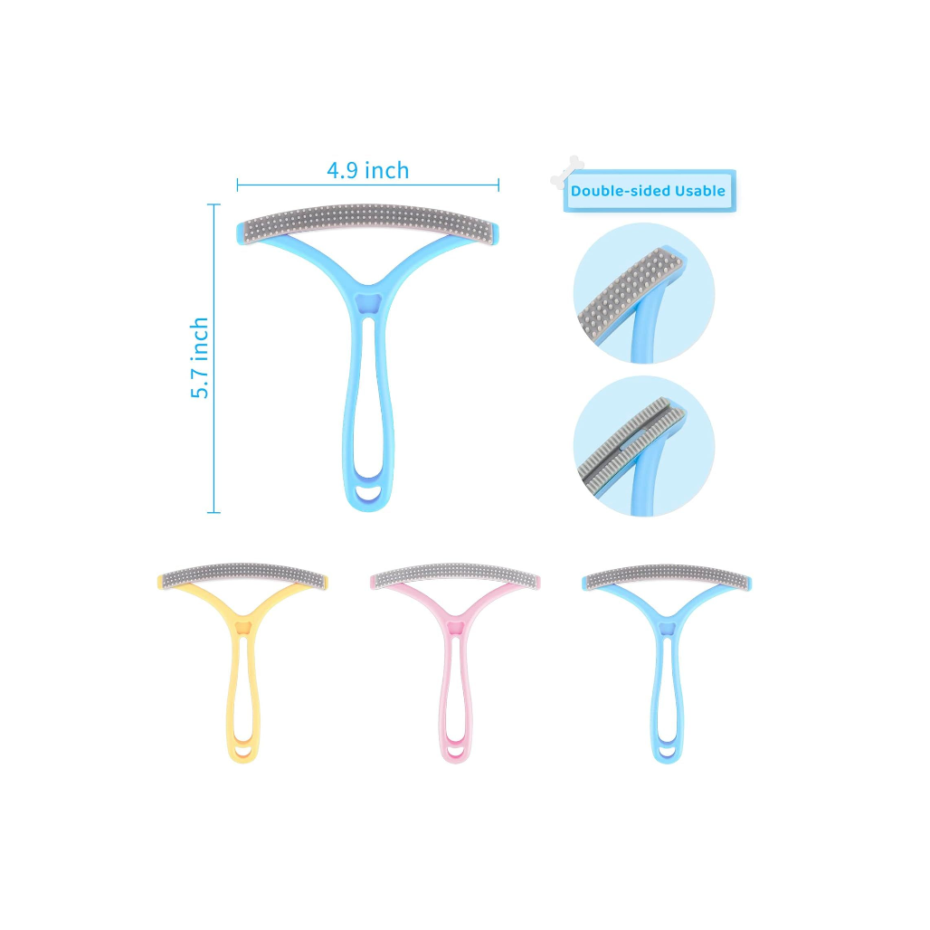 Pet Hair Remover Dog Cat Hair Rubber Remover Reusable Portable Silicone Brush Uproot Removal for Car Interior Seats Couch Carpet Mat Bed Furniture Clothes Double-Sided Eco-Friendly Lint Cleaner
