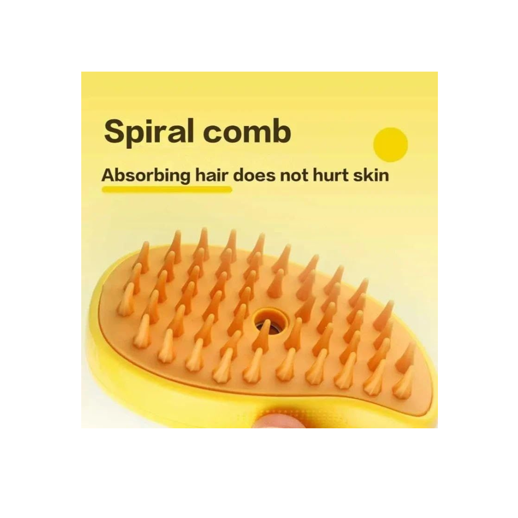 Steam Brush for Dogs & Cats – Electric Spray Massaging Comb with Anti-Static & De-Shedding Function
