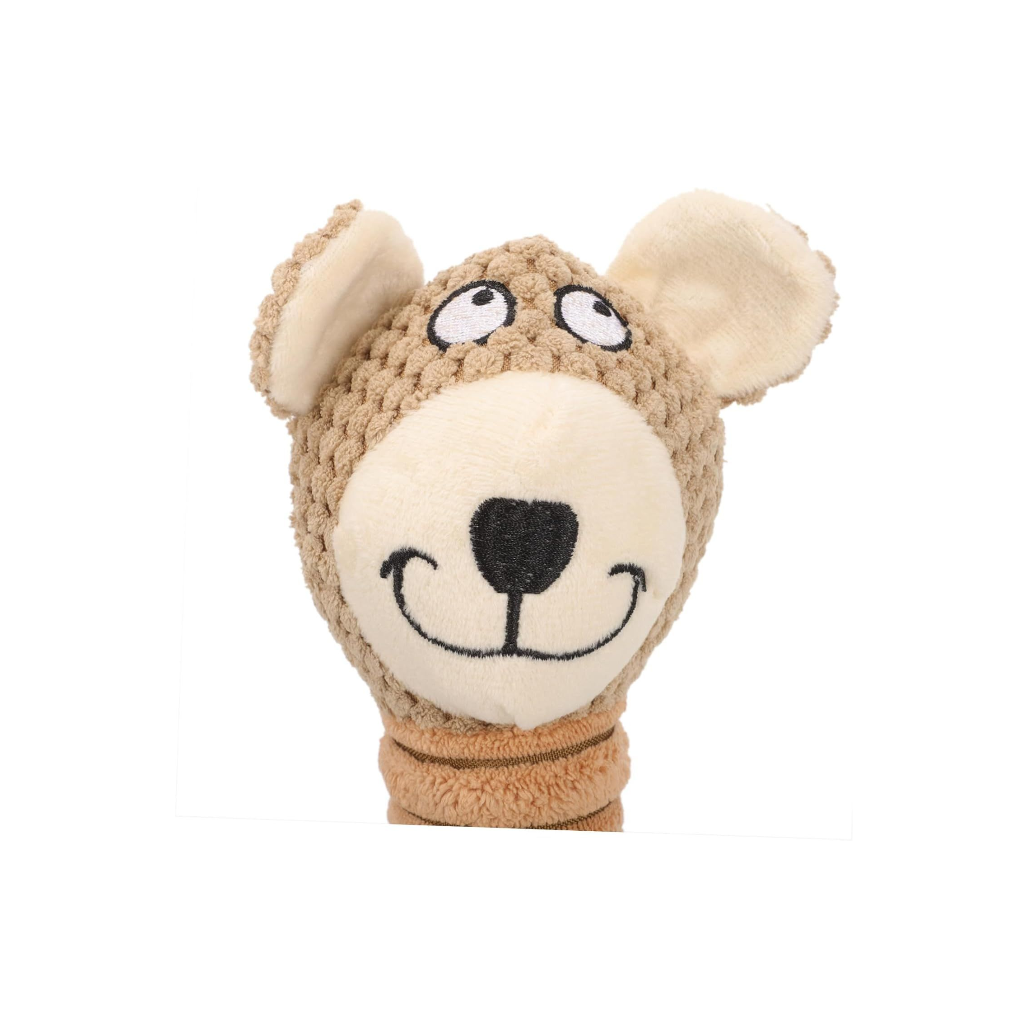 Elastic Plush Dog Toy – Sound-Activated Chew Toy for Small Dogs | Soft, Safe & Interactive (Brown, 33x7cm)
