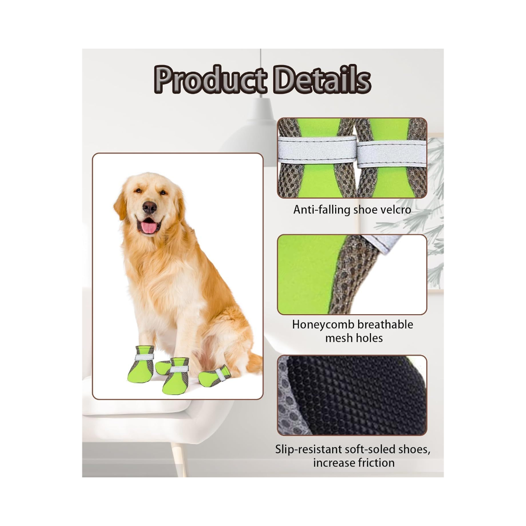 Protective Footwear for Shoes for Dogs, Rain Boots, Waterproof Paw Protection , Hot Weather & Rain Protection