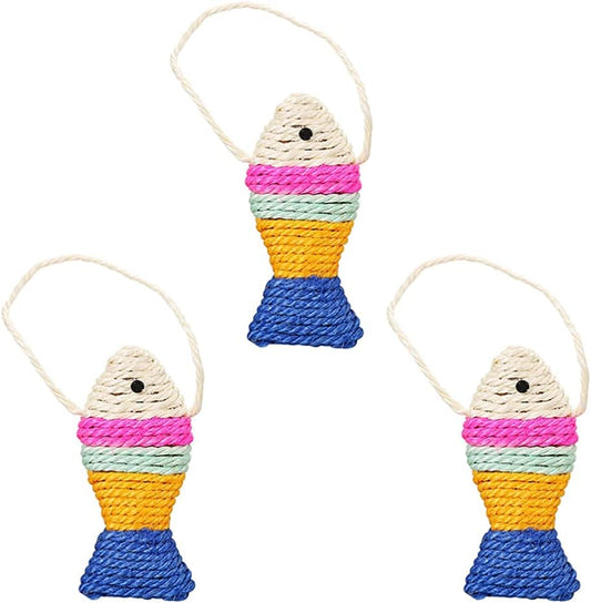 Sisal Rope Cat Scratch Board – Fish-Shaped Scratching Pad & Claw Grinder Toy for Cats & Kittens