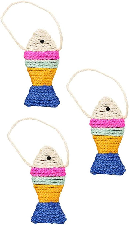 Sisal Rope Cat Scratch Board – Fish-Shaped Scratching Pad & Claw Grinder Toy for Cats & Kittens