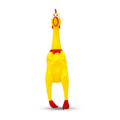 Screaming Chicken Dog Toy – Squeaky, Durable & Hilarious (Yellow, Small)