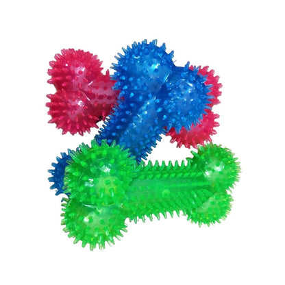Non-Toxic Spike Bone Chew Toy – Durable & Squeaky Dog Toy for Dental Health (Pink & Green)