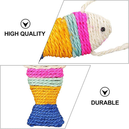 Sisal Rope Cat Scratch Board – Fish-Shaped Scratching Pad & Claw Grinder Toy for Cats & Kittens