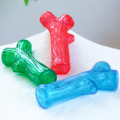 Branch-Shaped Dog Chew Toy – Squeaky Teether Twig for Puppies & Small Dogs