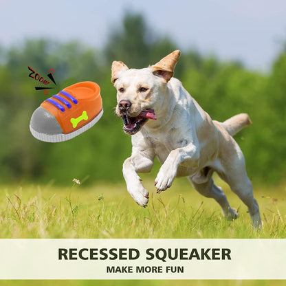 Shoe-Shaped Squeaky Dog Toy – Soft Latex Teething & Fetch Toy for Puppies & Small Dogs