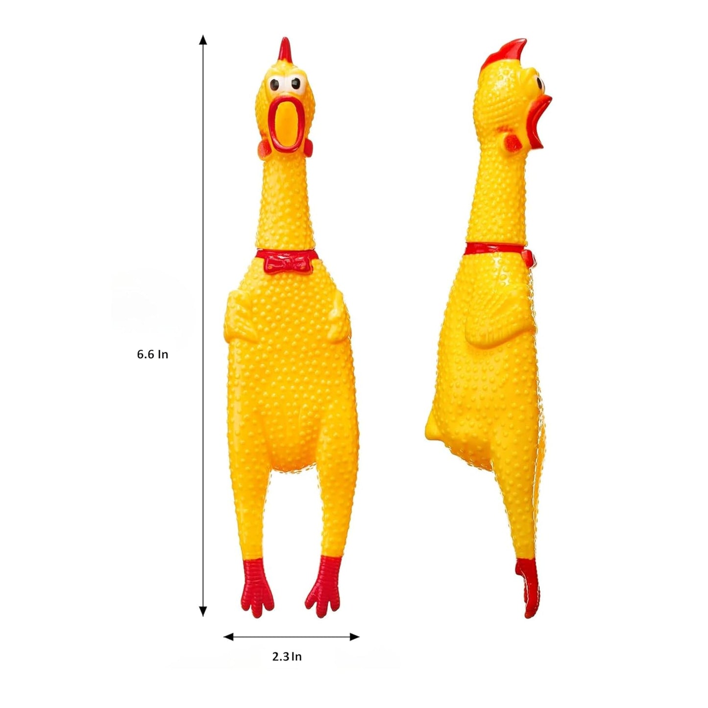 Screaming Chicken Dog Toy – Squeaky, Durable & Hilarious (Yellow, Small)