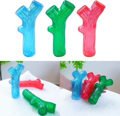 Branch-Shaped Dog Chew Toy – Squeaky Teether Twig for Puppies & Small Dogs