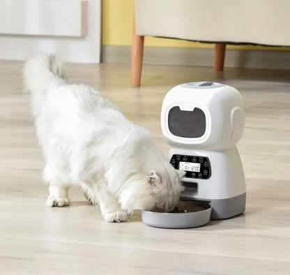 Elf Automatic Pet Feeder 3.5L, Robot Design, Voice Record, For Cat & Small Dog