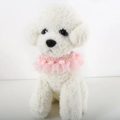 Layered Pet Bowknot Lace Collar – Elegant Dress Collar for Cats & Small Dogs