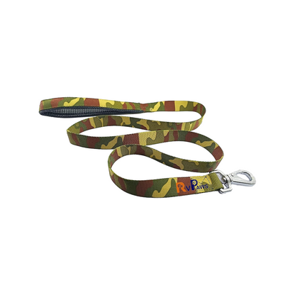 Military Design Dog Collar – Padded Army Print Neck Belt with Leash for Dogs | 1.5cm Wide, Adjustable & Comfortable (Pack of 1)