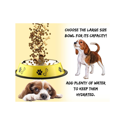 Foodie Puppies Stainless Steel Dog Bowl Combo – 450ml Small Size | Food & Water Feeder with Anti-Skid Base